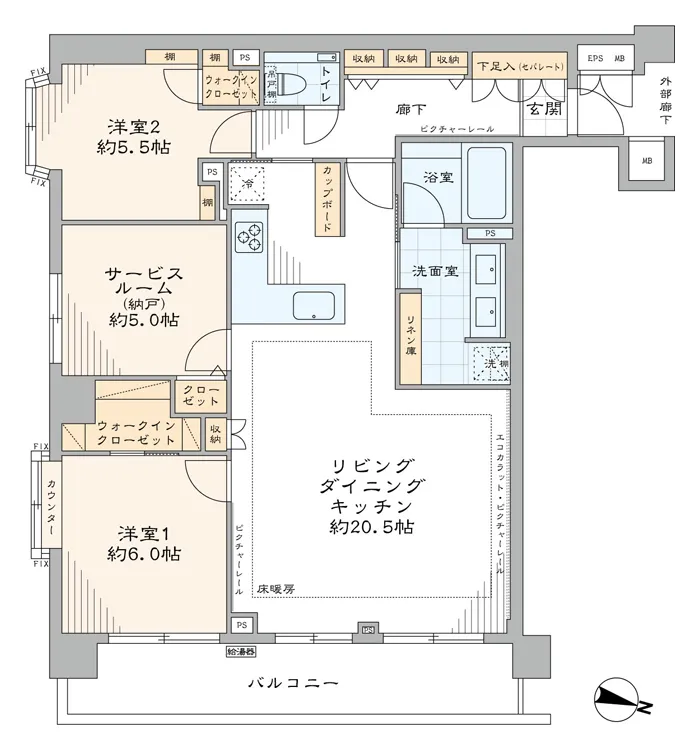 インペリアル代々木の杜の間取り図